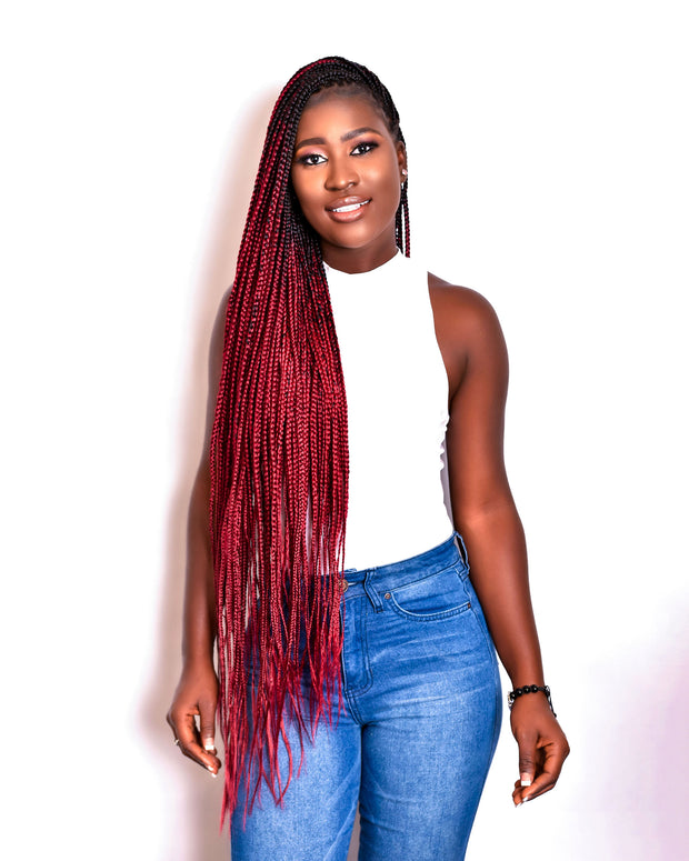 Passion Red Ombre Braiding Hair