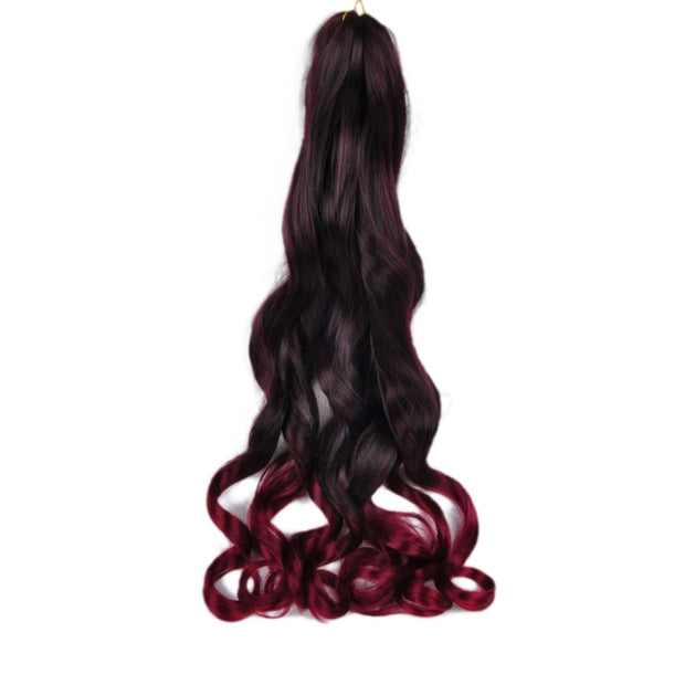 Red Wine French Curl Ombre Braiding Hair